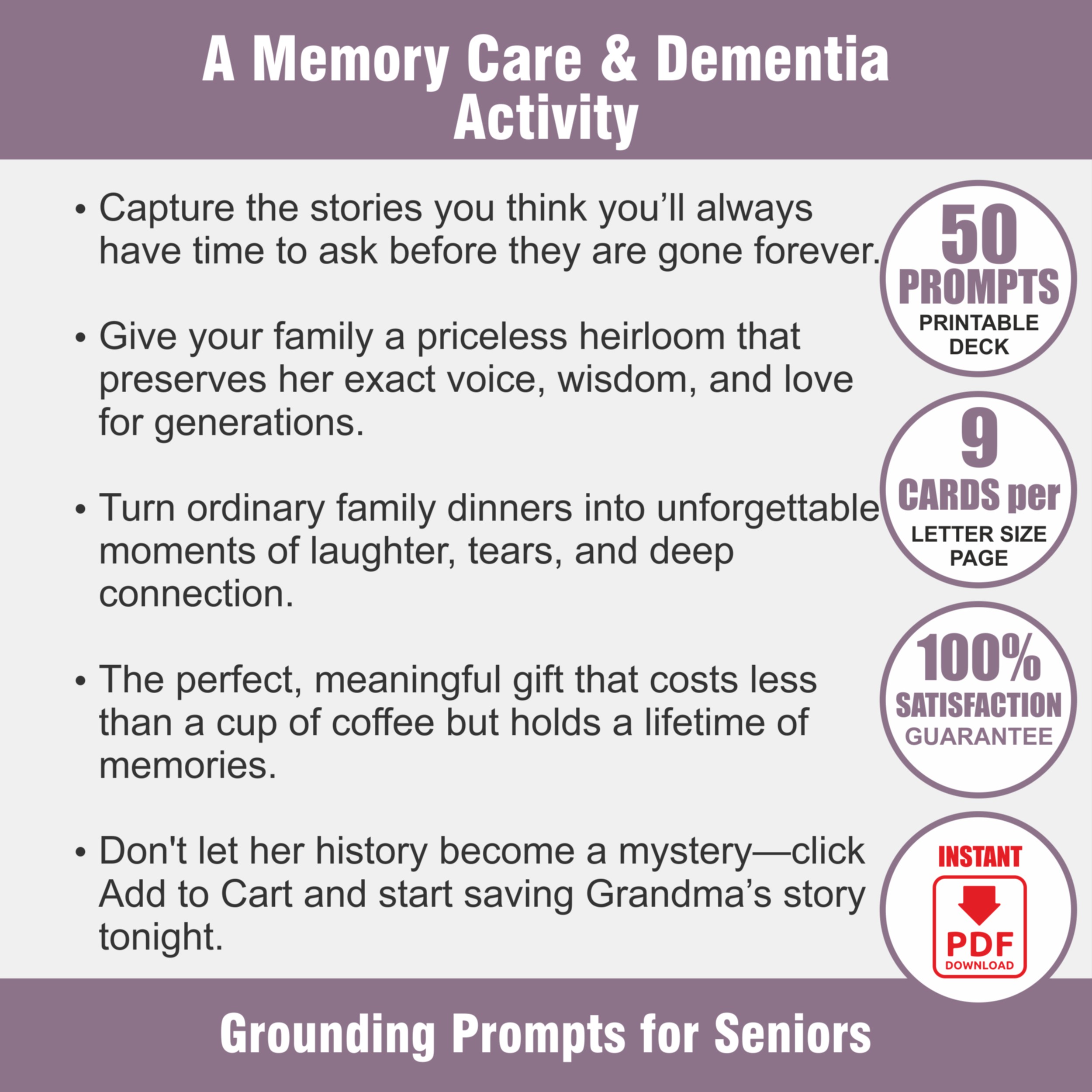 The Early Memories Conversation Deck - View 2